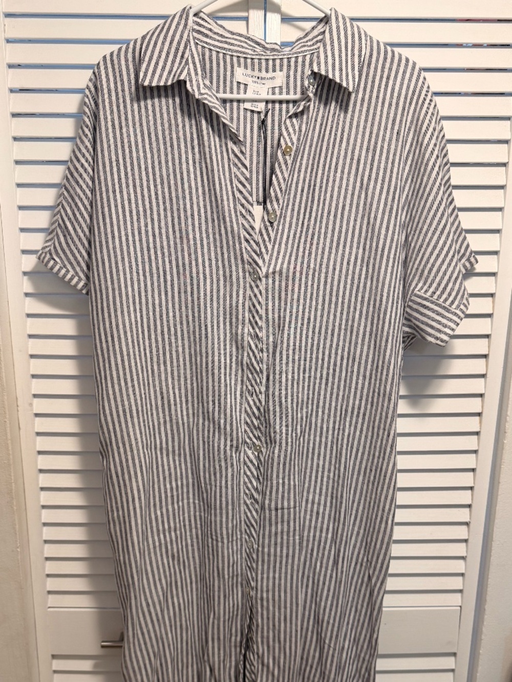 NWT Lucky Brand | Navy Blue & White Striped Dress - Size Medium